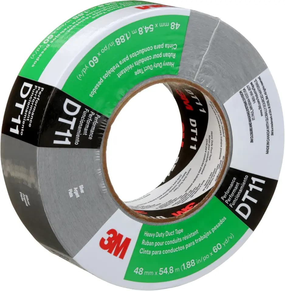 3M Heavy Duty Duct Tape DT11, Silver, 48 mm x 54.8 m, 11 mil, 1 Roll