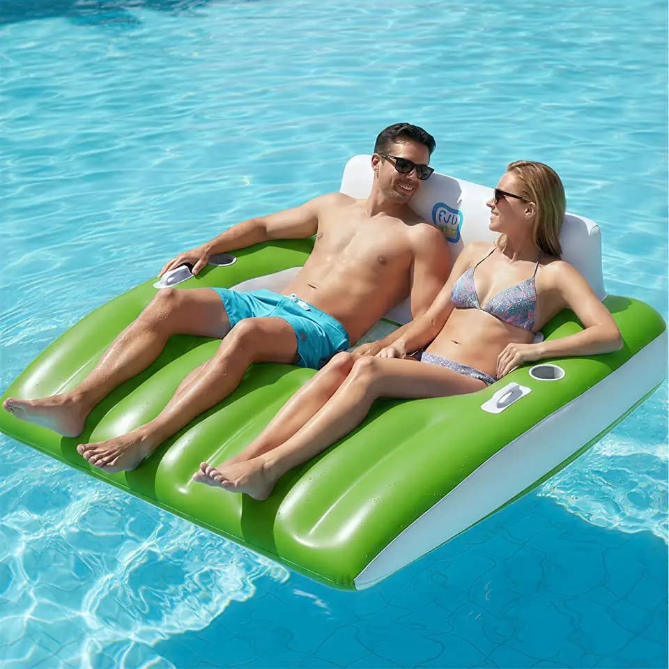 Funscape Inflatable Pool Lounge Float Adult, Swimming Pool Floatie Green