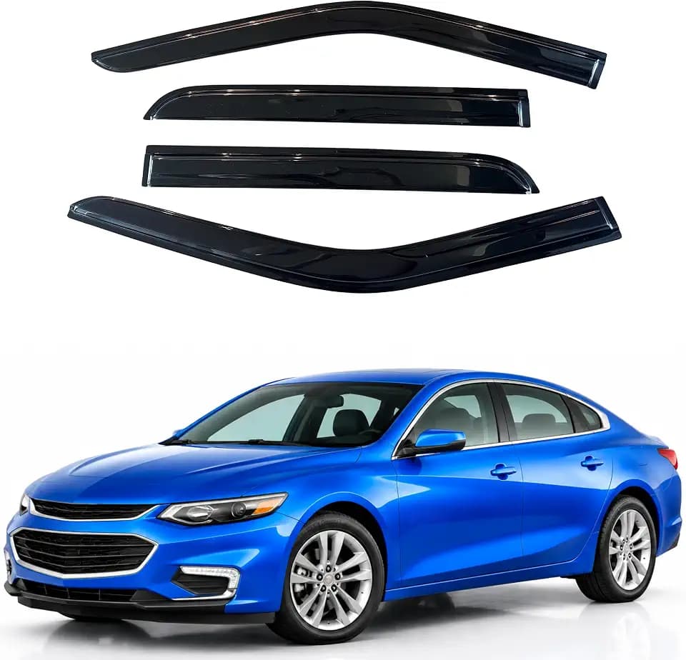IG Window Visors Fit for 2016-2025 Chevrolet/Chevy Malibu, Out-Channel Rain Guards Vent Wind Deflectors 4PC, Car Accessories for 16-25 Malibu (Excludes 2016 Limited Model)