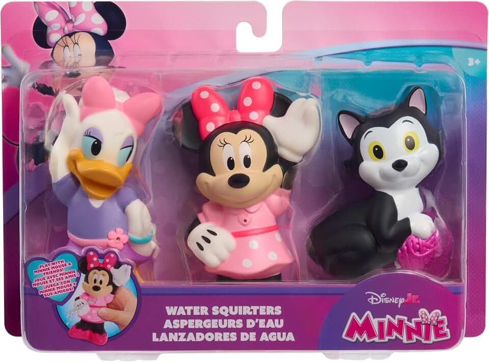 Disney Junior Minnie Mouse 3-Pack Bath Toys, Figures Include Minnie Mouse, Daisy Duck, and Figaro, Kids Toys for Ages 3 Up by Just Play