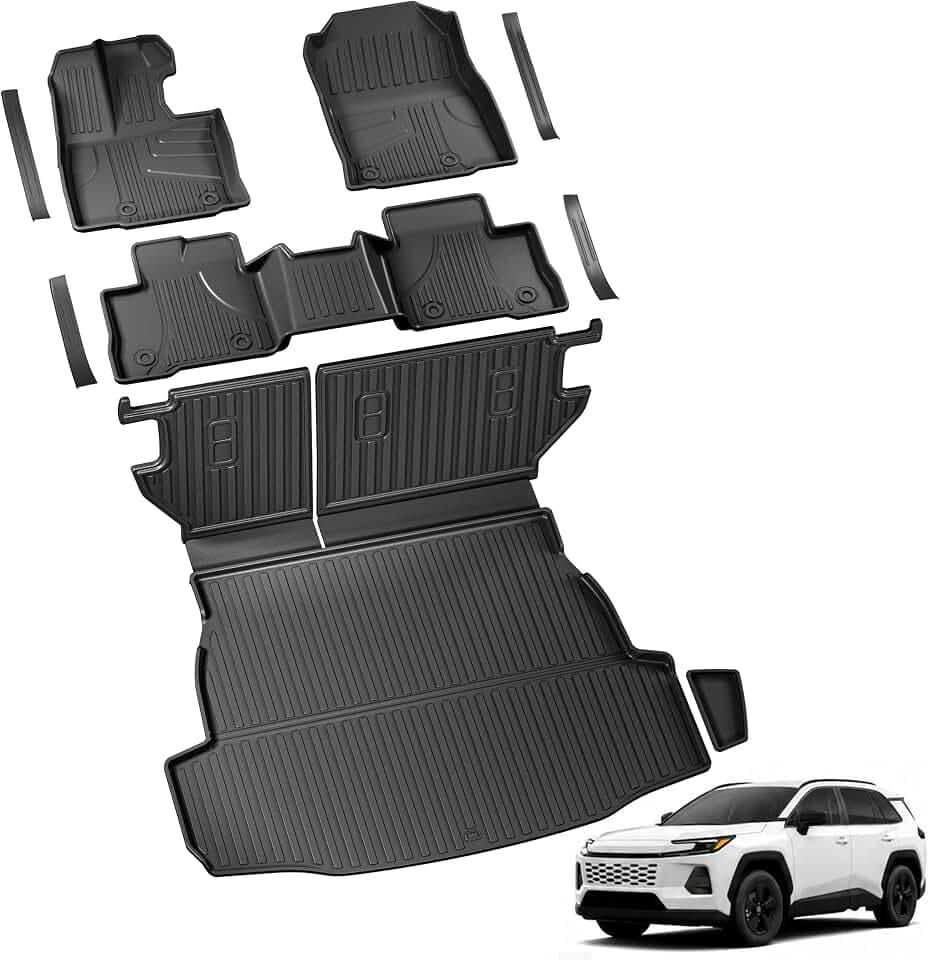 Floor Mats for Toyota RAV4 Hybrid 2026, Cargo Mat & Seat Back Mat (NO PHEV)