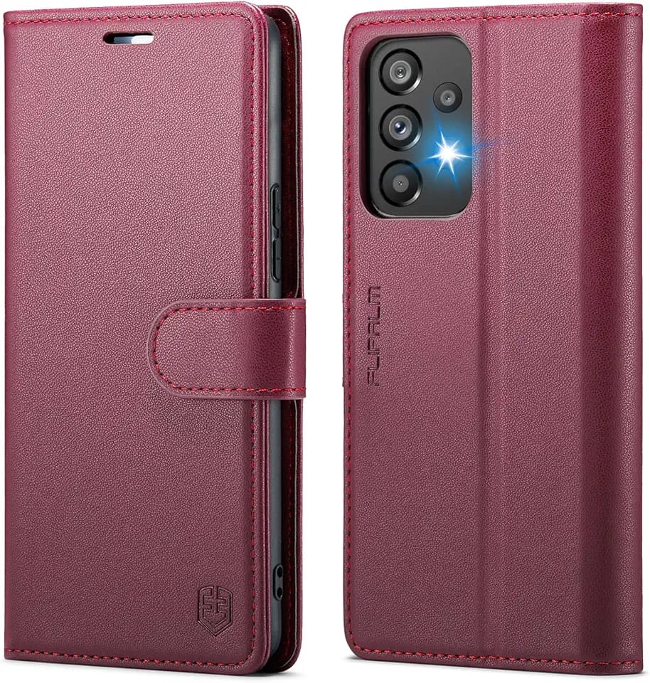 FLIPALM for Samsung Galaxy A53 5G Wallet Case, Red