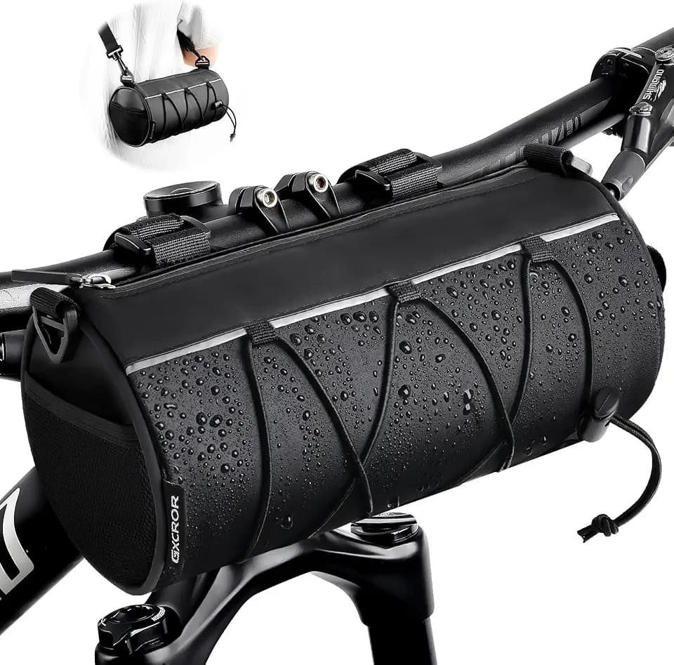 GXCROR Fahrrad Lenkertasche Vordertasche-Rahmentasche Fahrrad mit Schultergurt- Bikepacking Oberrohrtasche [2,4 Liter] 100% Wasserdicht-Fahrradzubehör für Mountainbike und Rennrad