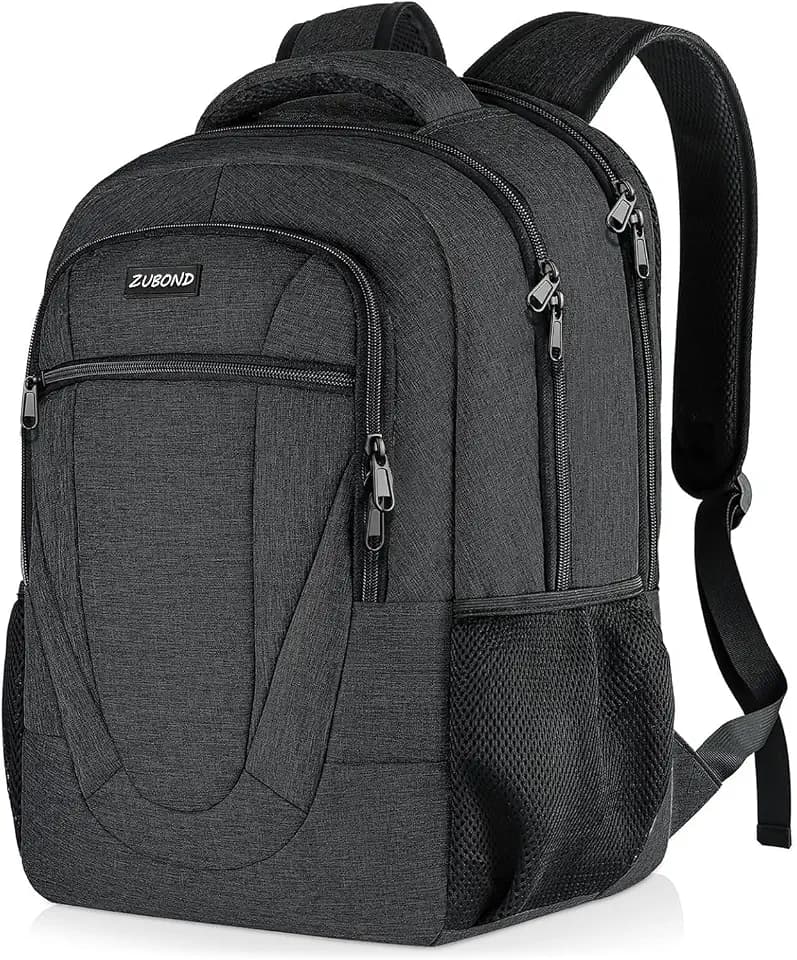 ZUBOND Backpack for Men and Women, School Backpack for Boys and Girls, 15.6 Inch Travel Laptop Backpack with USB Charging Port, Water Resistant Slim Sturdy College Computer Bag