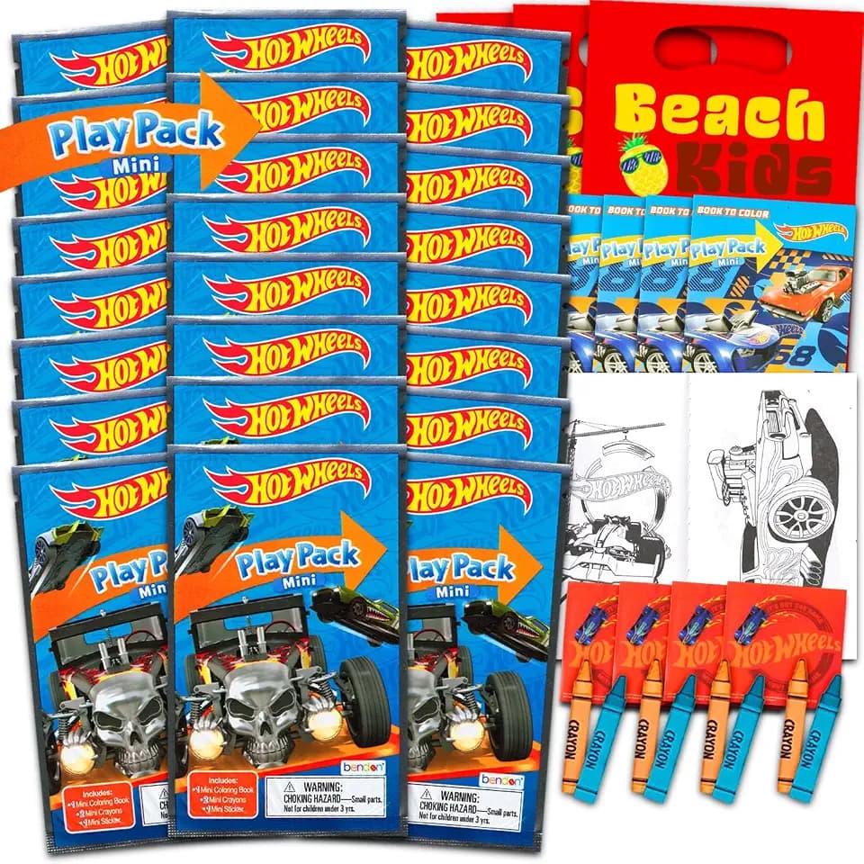 Hot Wheels Party Favors for Kids Bundle - 24 Mini Activity Packs