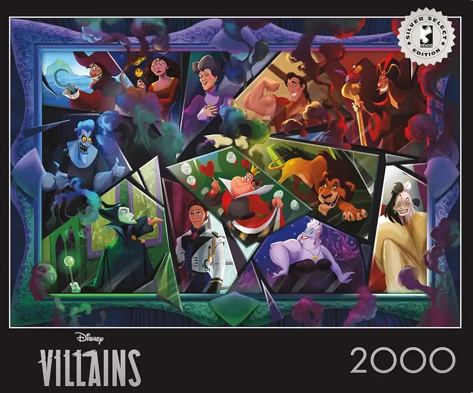 Ceaco – 2000 Piece Disney Silver Select Villains Jigsaw Puzzle