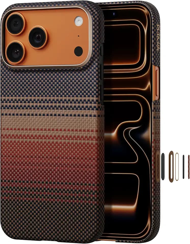 pitaka for iPhone 17 Pro Case 6.3" with Caseless Feeling, Aramid, Sunset