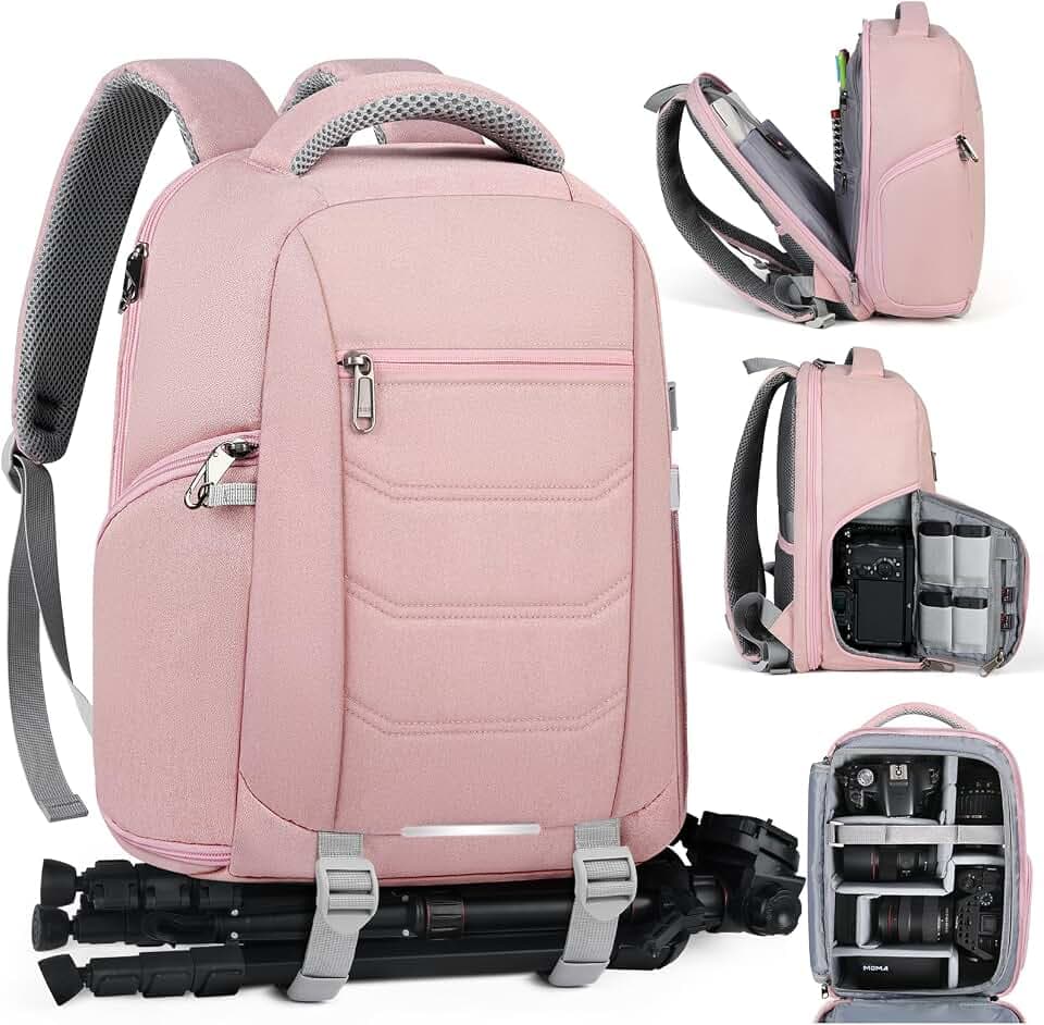 SDYSM Camera Bag for DSLR SLR Mirrorless Camera, 14 Inch Camera Backpack