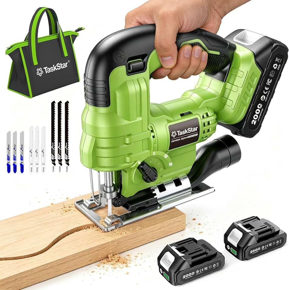 TaskStar Jig Saw - Cordless Jigsaw Saw with Batteries and Charger