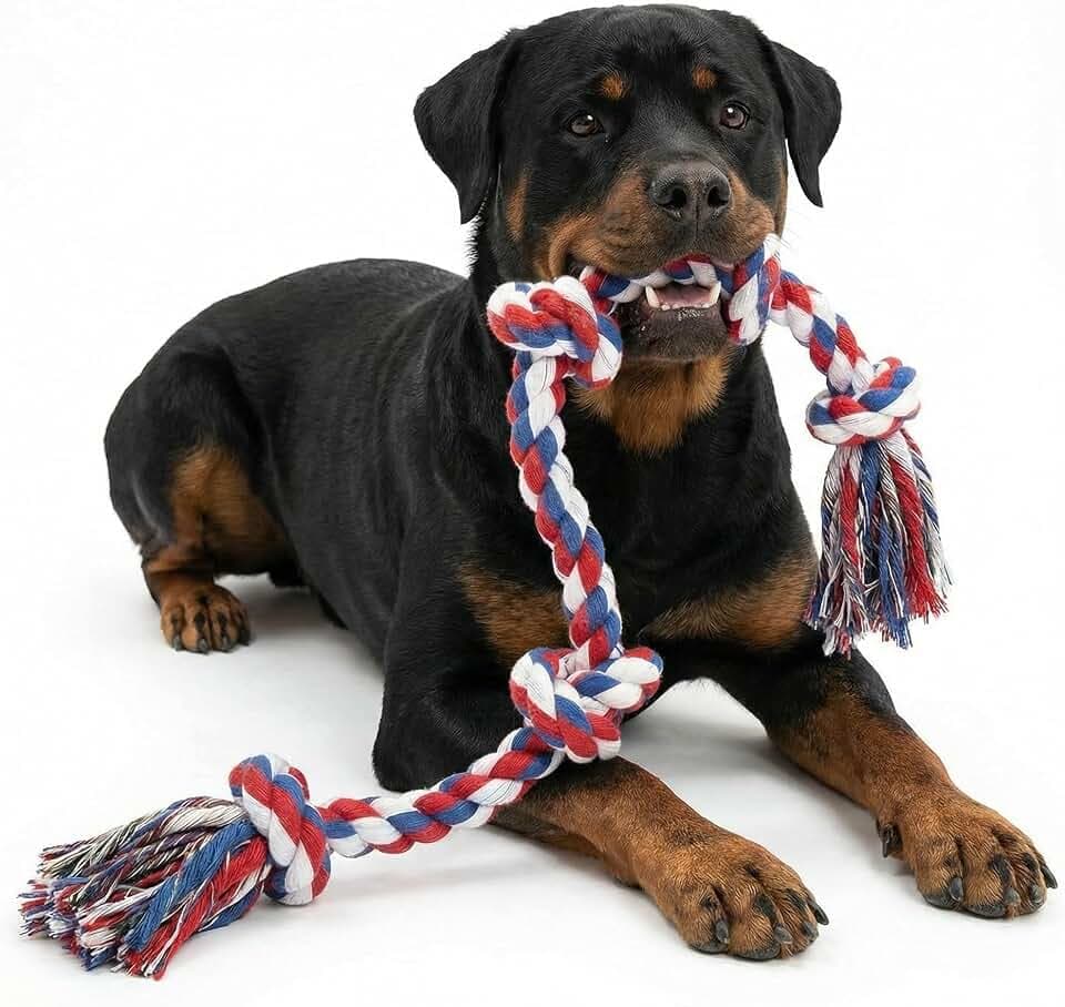 Paw-FECT Piece Heavy Duty XL 37" Dog Rope Toy, Durable 100% Cotton, Great for Tug of War and Aggressive Chewers, Tough Pull Toy, for All Dog Sizes and Breeds