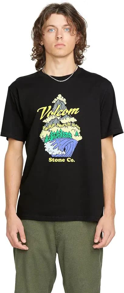 Volcom Men's Short Sleeve Assorted Logo T-Shirt – Standard Fit Soft Cotton Crewneck Tee