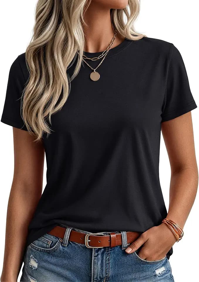 YUCOLEN Womens Shirt Cotton T Shirts Short Sleeve Tees