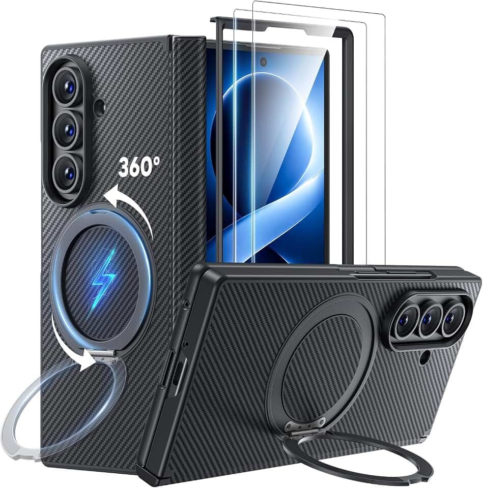 Hoerrye for Samsung Galaxy Z Fold 8 Ultra Case - Magnetic 360° Ring Stand