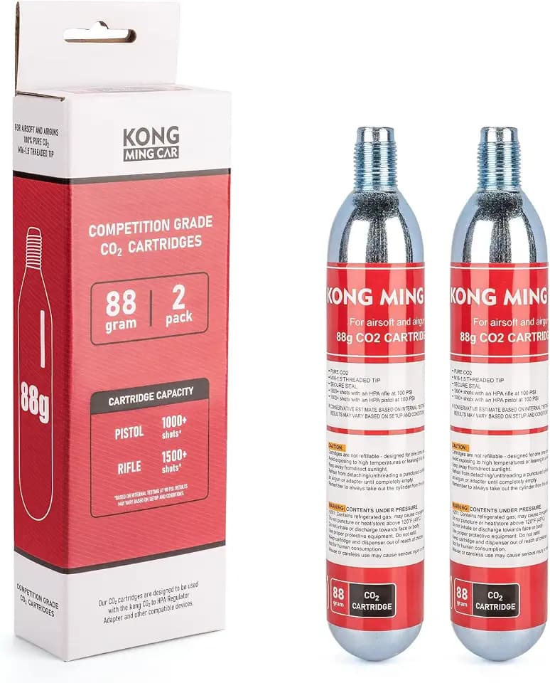 88 Gram CO2 Cartridges, M16 x 1.5 Threaded,High-Grade CO2 Cylinder CO2 Cartridges for Paintball Guns,Pellet Guns, BB Guns and Airsoft Guns
