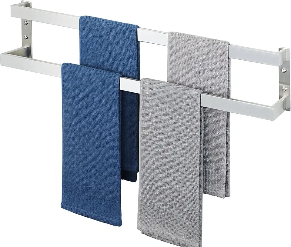Alise Double Towel Bar, 32" Double Towel Racks for Bathroom, Brushed Nickel