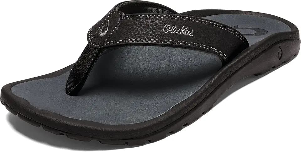 OluKai Ohana Men's Sandals, Water Resistant Flip Flops with Arch Support