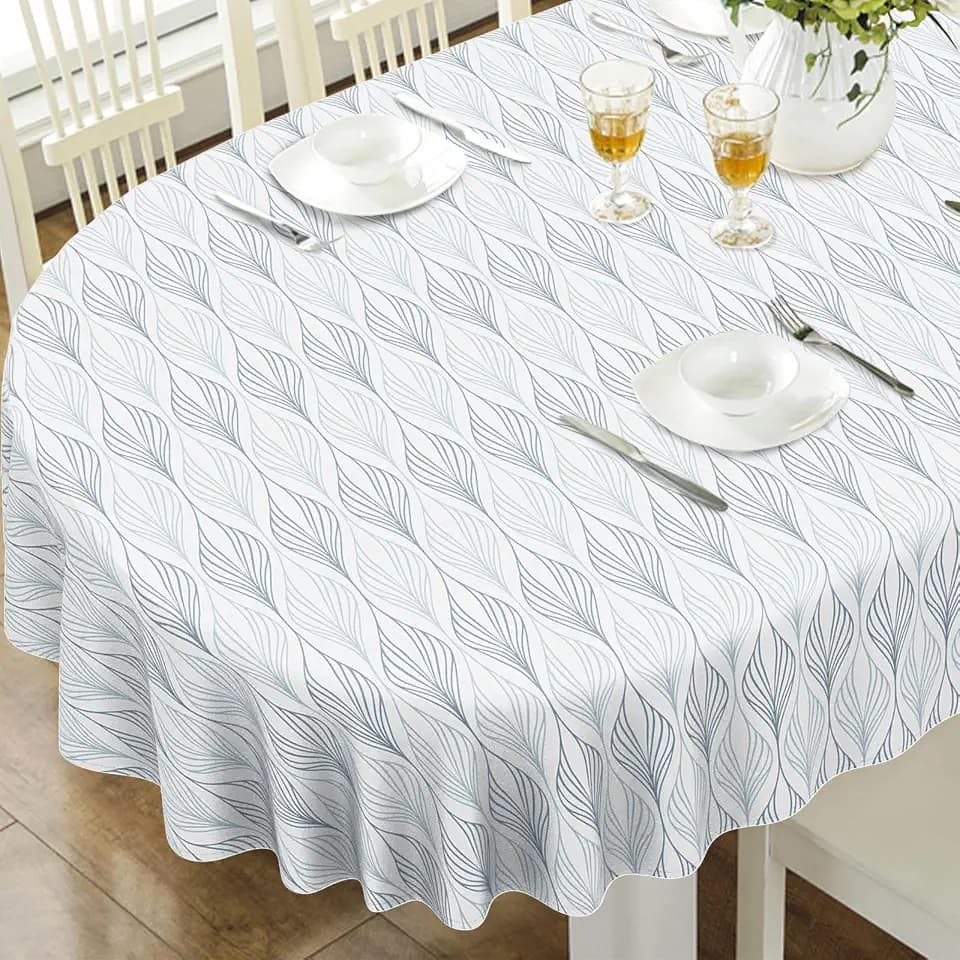 Oval Tablecloth, French Country Printed Oval Table Cloth-54x72 Inch, Fabric Washable and Waterproof Oval Table Cover for Farmhouse Kithchen Dining Decoration
