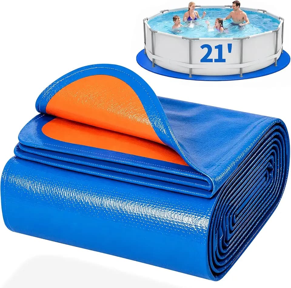 21FT Round Pool Liner Pad for Above Ground Pools, 180 GSM Underlayment