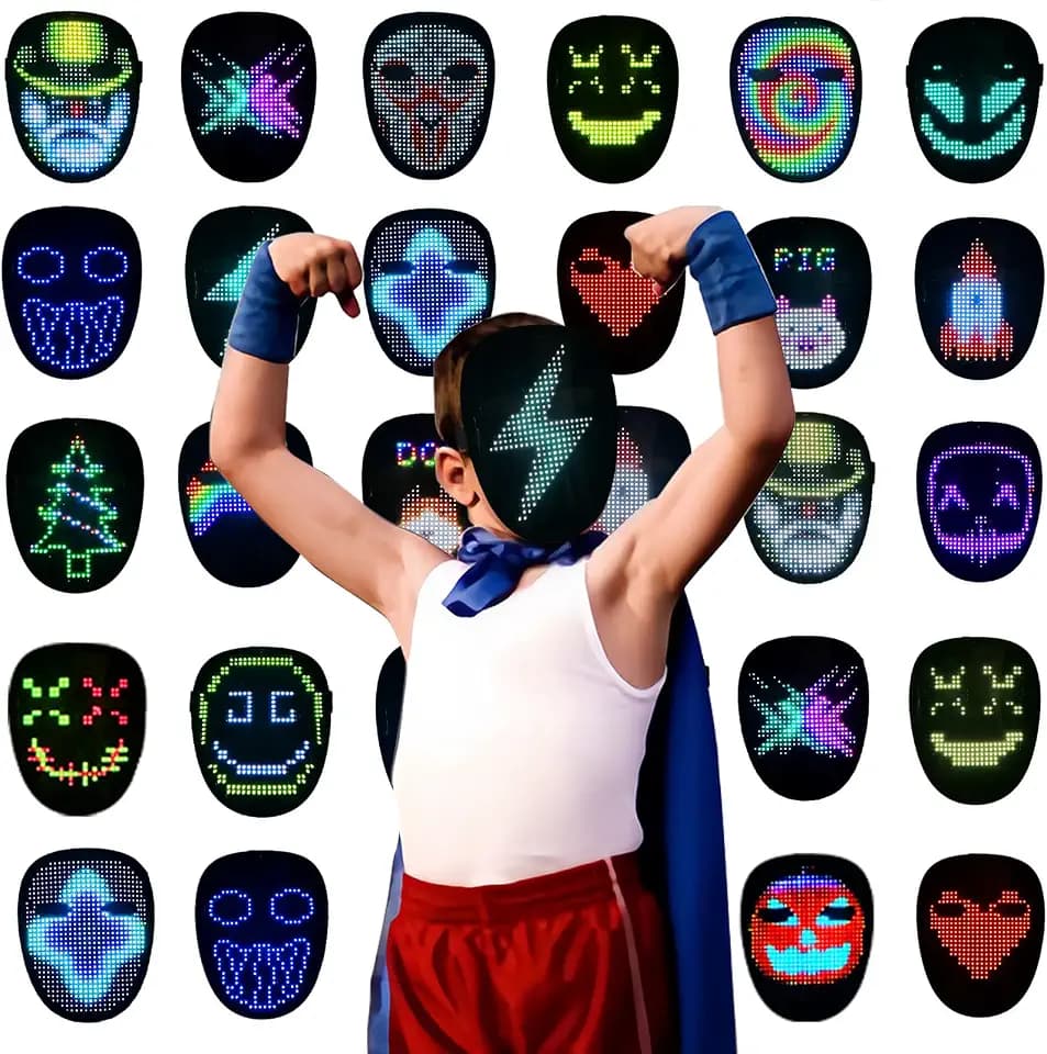 Depointer Life LED Mask Face-Transforming Light up Mask Cool Gifts for Boys