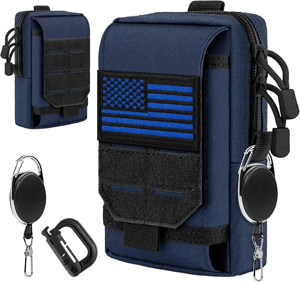 Multi-Purpose Tactical Molle Pouch Waist Bag for Mobile Phone Belt Pouch Holster Cover Case for iPhone 16 Pro Max/16 Pro/16/15 Pro Max/14 Pro Max/13 Pro Max/12/11 Pro Max