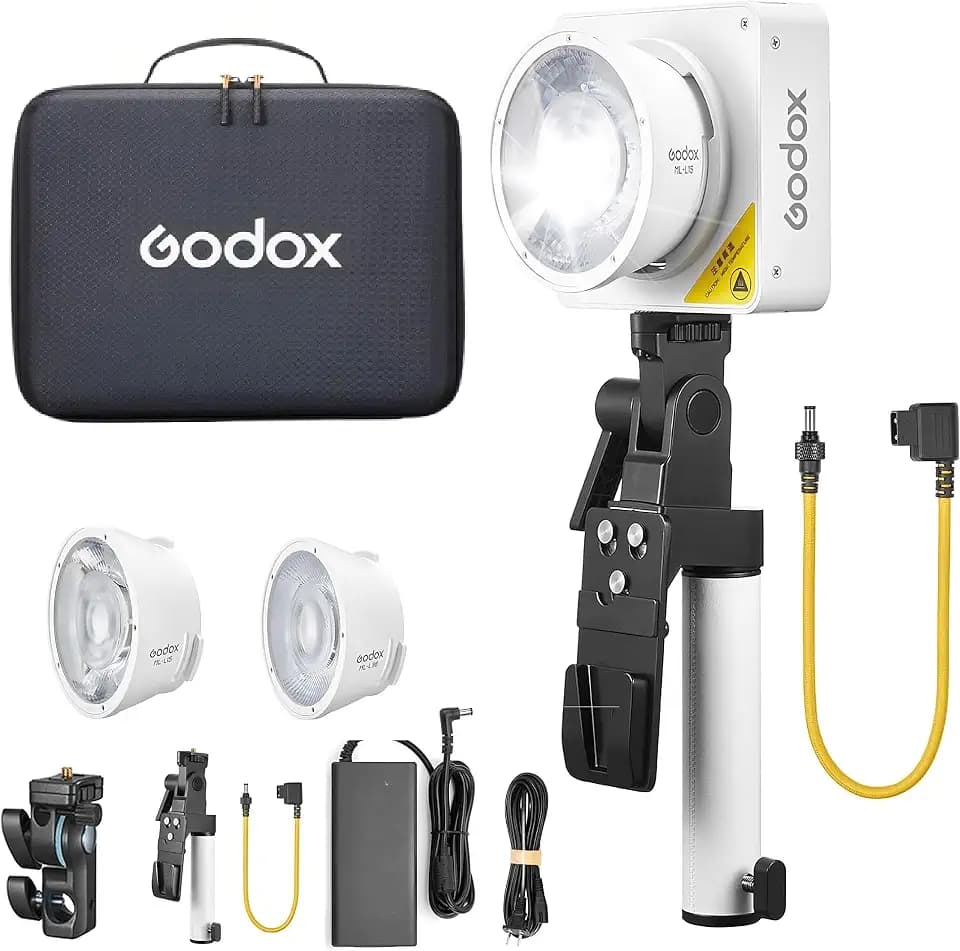 GODOX ML100BI Video Light, Output 120W, Color Temperature 2800-6500K, Dual Color Temperature LED Portable Video Light ≥97 TLCI ≥98, 11 Different Lighting Effects, Handheld with AK-B02 (ML100Bi Kit2)