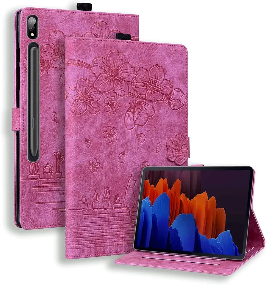 Case for Samsung Galaxy Tab S11 Ultra 14.6 inch 2025,Multi-Angle Viewing PU Leather Folio Stand Cover with Pencil Holder,Shockproof Protective Case for Samsung Galaxy Tab S11 Ultra,Rose Red