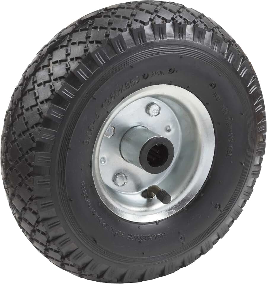 Metafranc Luftrad Ø 260 mm - Stahl-Felge - Typ 3.00 - 4 - 200 kg Tragkraft - Rollenlager / Komplettrad mit Felge / Sackkarrenrad / Sackkarrenreifen / Ersatzrad / 810130