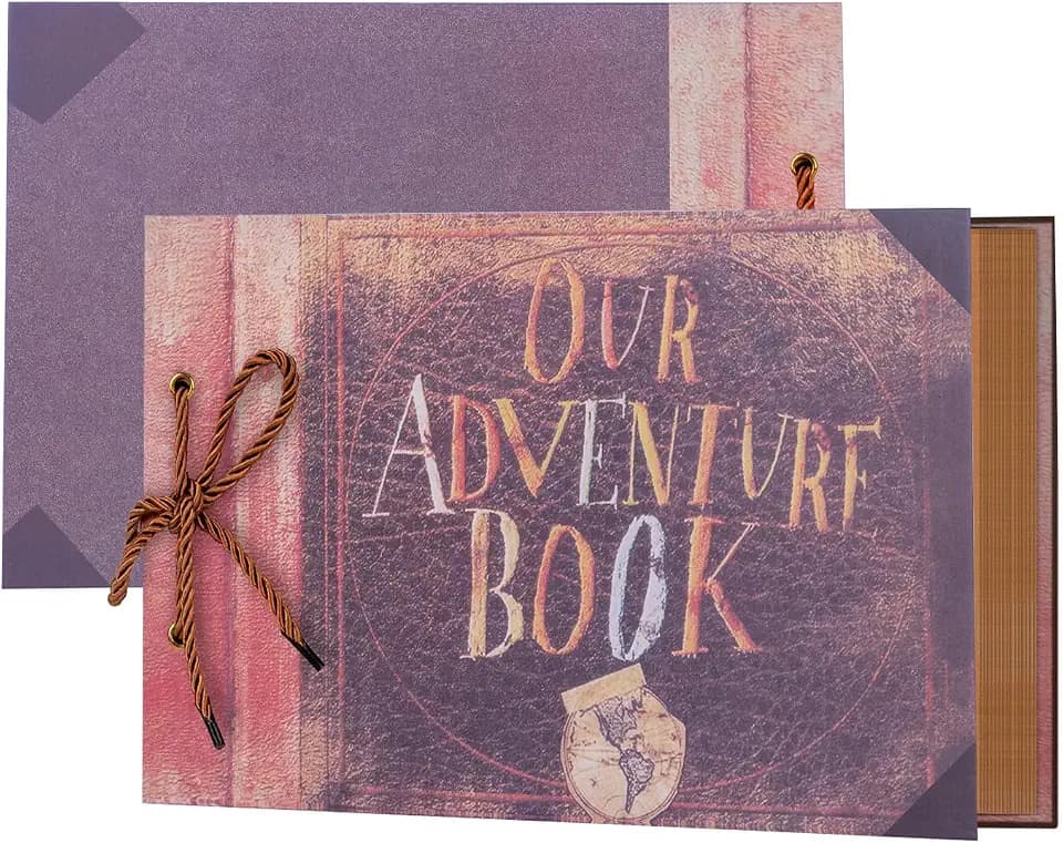 AIOR Fotoalbum zum Selbstgestalten, Adventure Book Fotoalben DIY Scrapbook Album, Fotobuch für Reise Gästebuch Hochzeit Geburtstag Jahrestag Weihnachten Geschenk Frauen (A)