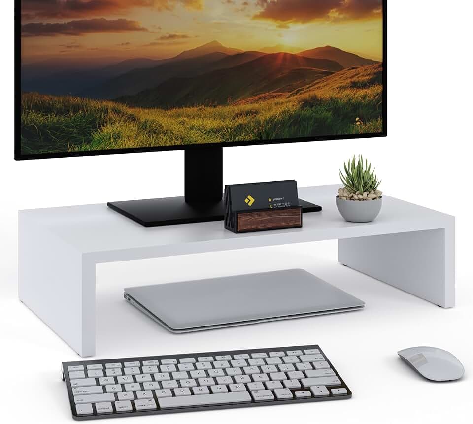 Monitorständer, 1-stufiger Monitorständer, Weiß