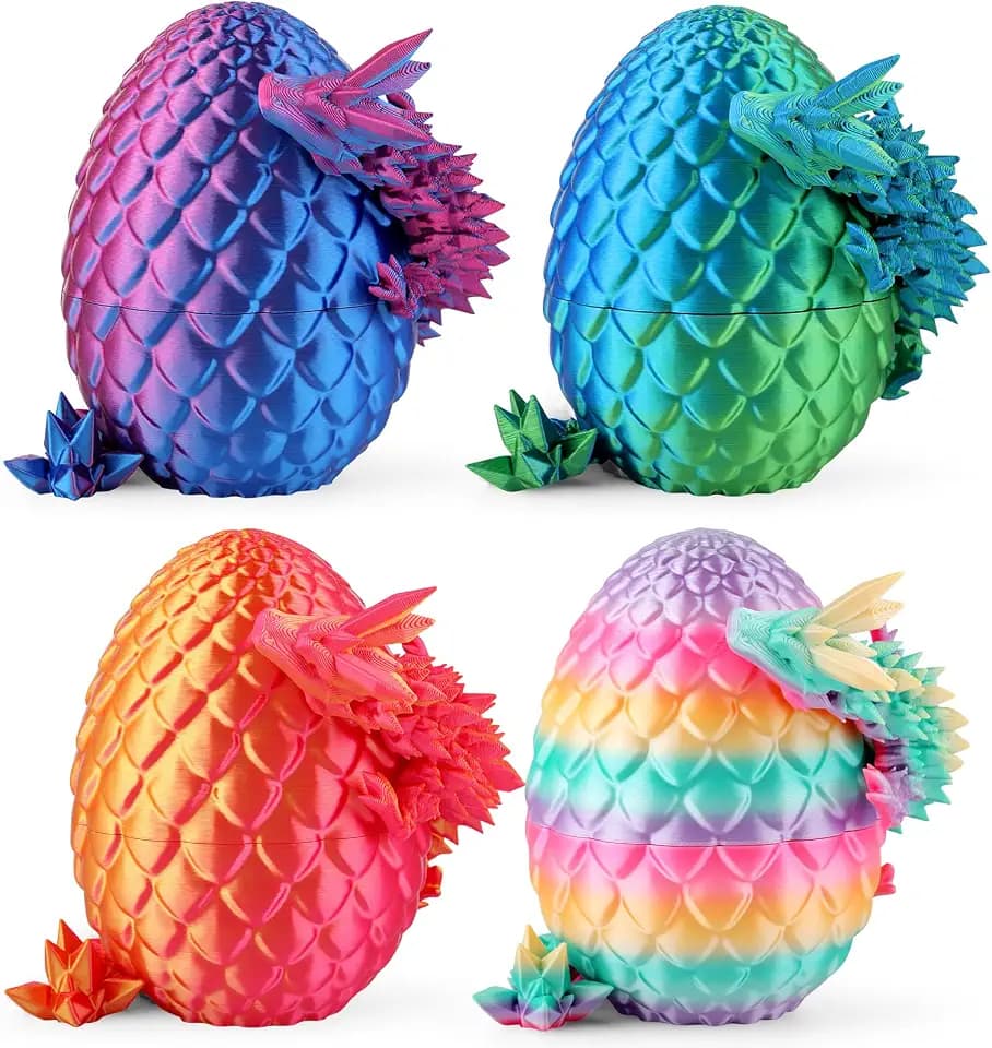 8" 3D Printed Dragon Eggs, Easter Basket Stuffers for Kids and Teens, Unique Easter Toys & Decor for Children, Mysterious Dragon Toys Gifts for Boys & Girls Game