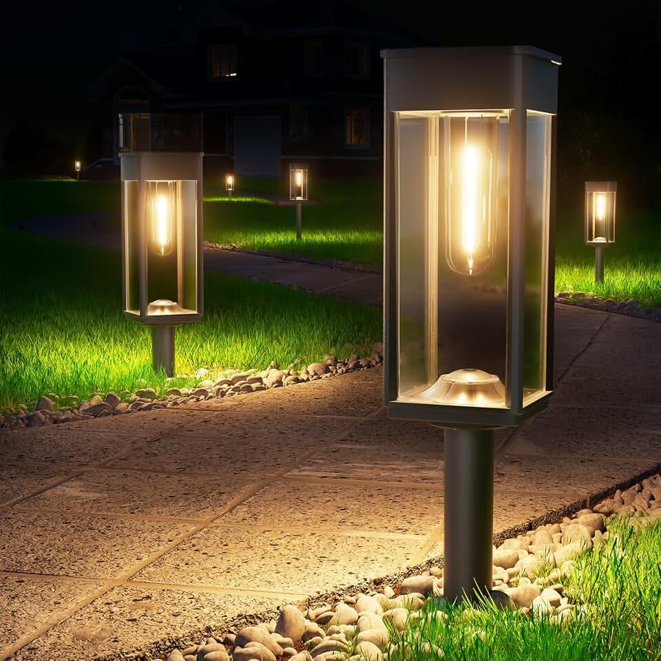 BITPOTT Solarlampen für Garten und Außen, 12 Stück, 3 Höhen, Warmweiß, IP65