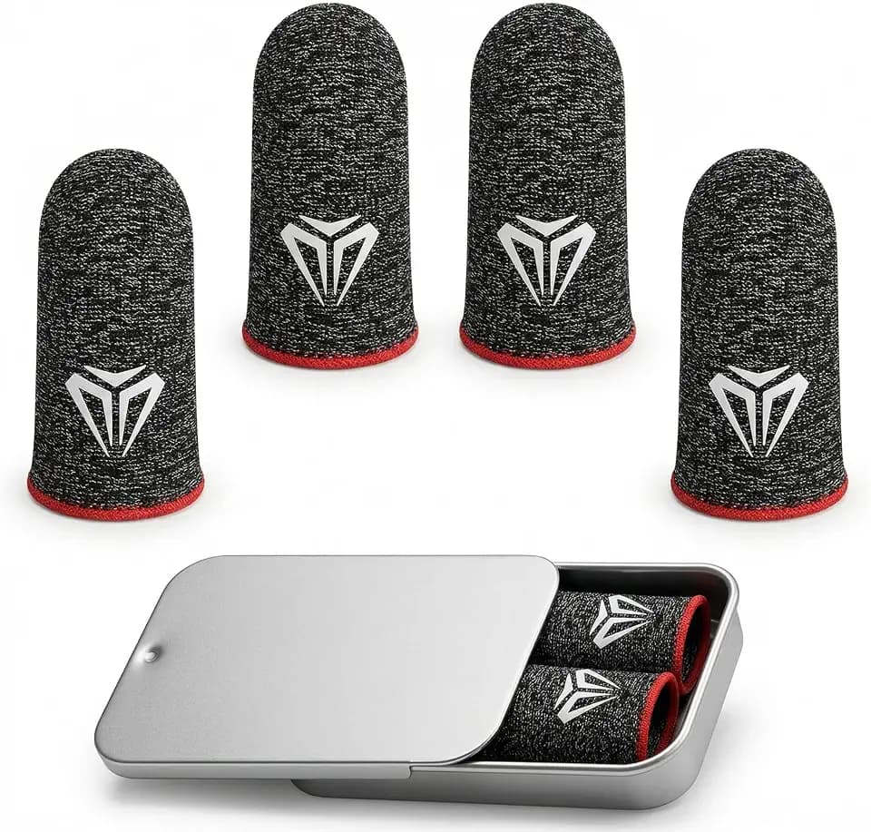 6 Stück Gaming Finger Sleeve, Atmungsaktive Gaming-Fingerhüllen, Ultra-empfindliche Fingerhandschuhe, Schweißfeste Gaming-Daumenhülle, Finger Sleeve Daumenhülsen für Touchscreen Spiel Mobile