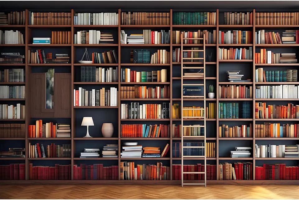 Bookshelf Photography Background School Library Bookcase Backdrop Conference Online Office Backgrounds Webcam Zoom Meeting Decor Backdrops Portrait Photo Video Studio Office Decor 7x5ft