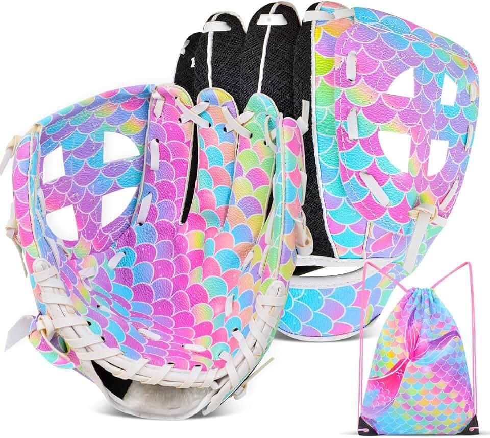 Kids Baseball Glove,Softball Gloves,Baseball Softball Mitt for Kids Girls Toddlers, Tee Ball Glove for Training and Beginner Play, Left Hand Glove, Right Hand Throw
