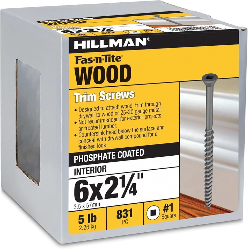 Hillman Trim Screws, #6 x 2-1/4in, 831 Pack, Black Phosphate