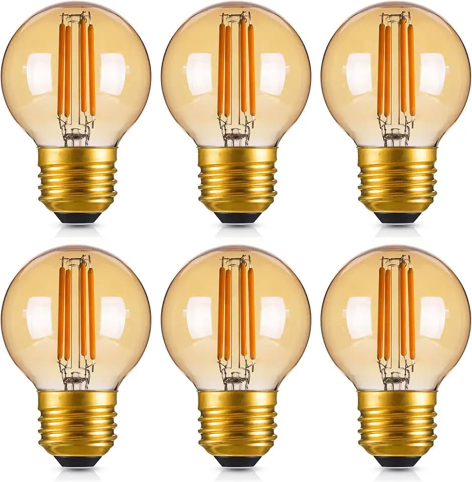 Dimmable G16.5 Amber Edison light Bulb 40 Watt,E26 Vintage LED Light Bulb