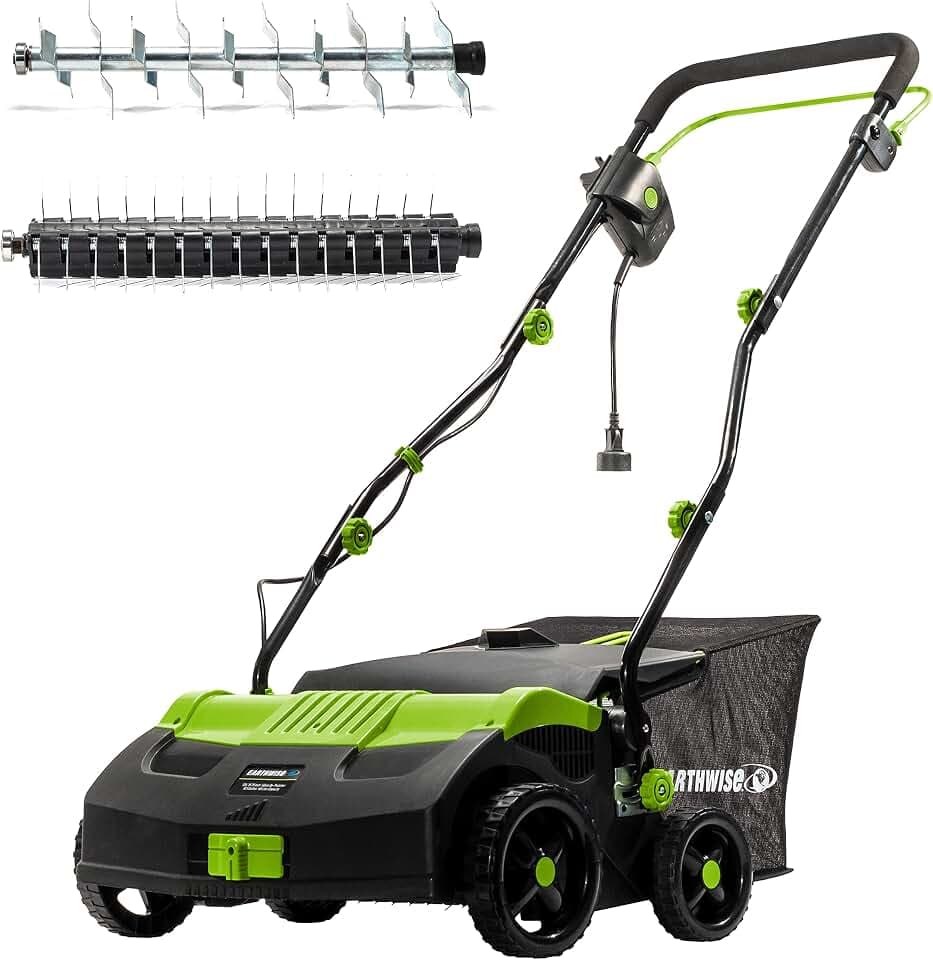 Earthwise DT71613AA 13-Amp 16-Inch Dethatcher, Scarifier & Bag