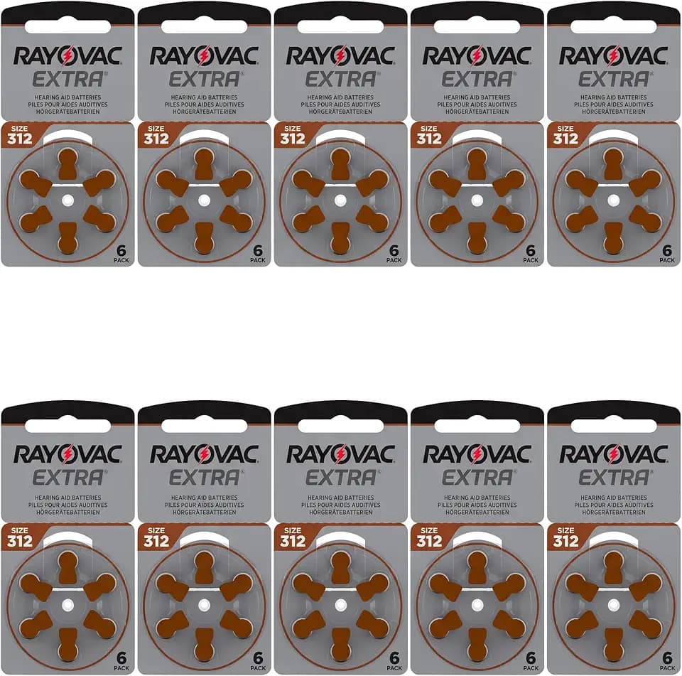 Rayovac Extra Advanced mit Active Core Technology, Neuste Generation an Hörgerätebatterien, Größe 312