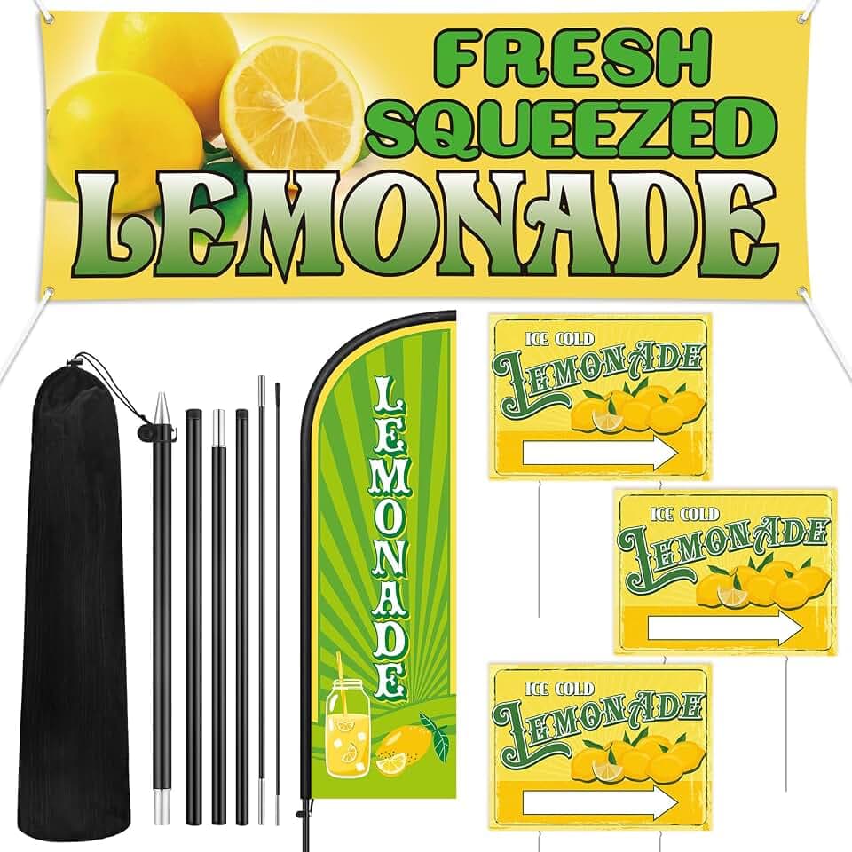 Hahafelt 5 Pack Lemonade Stand Kit for Decor
