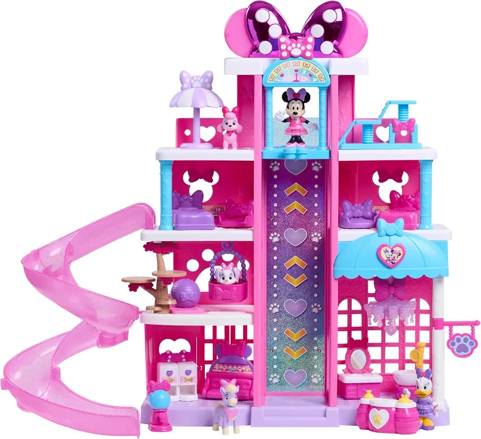Disney Jr. Minnie Mouse Pet Hotel Playset, 25 Pieces Included
