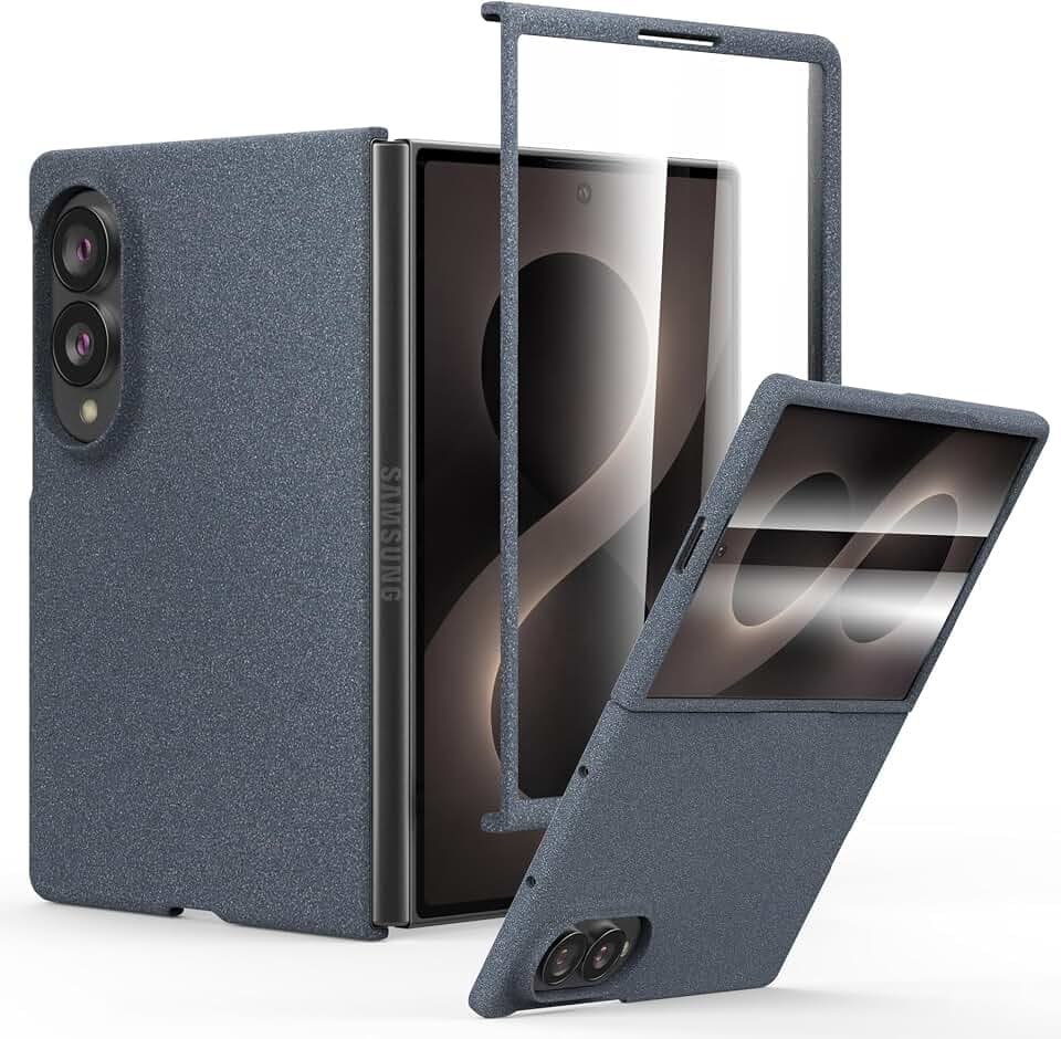 Slim Fit for Samsung Galaxy Z Fold 8 Case with Screen Protector [Hard PC Back] [Frosted Fluff Feel] Non-Slip Lightweight Full-Body Protective Case for Galaxy Z Fold 8 2026 Gray