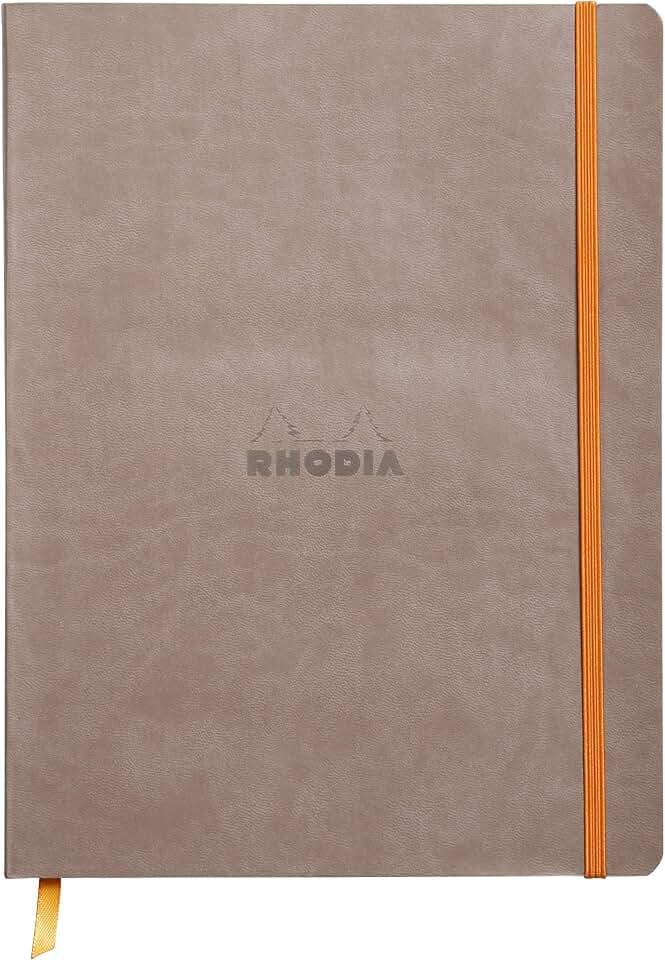 Rhodia 117504C Notizheft (mit weichem Umschlag, liniert, 80 Blatt, 19 x 25 cm) maulwurfsgrau
