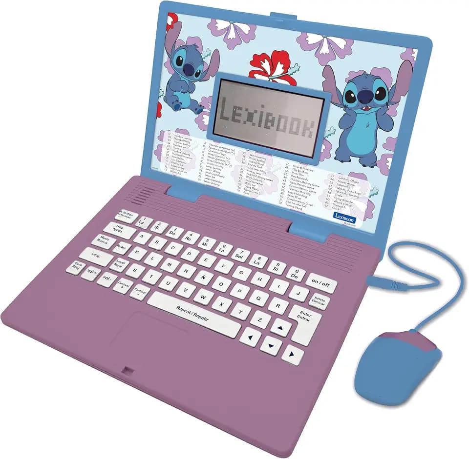 Lexibook, Disney Stitch Educational Laptop for Kids, JC598Di2