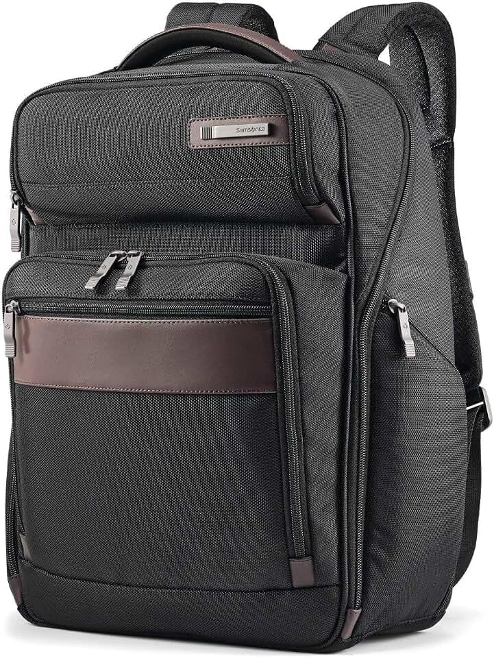Samsonite Kombi Business Backpack – Ballistic Nylon, 15.6” Laptop Compartment, Tablet Pocket, SmartSleeve™, Multi-Pocket Organizer, Padded Straps & Back, Top Handle, Fleece-Lined Accessory Pocket