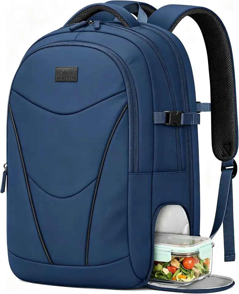 MATEIN HER Navy Blue Backpack, Computer Backpack with Water Bottle Pocket