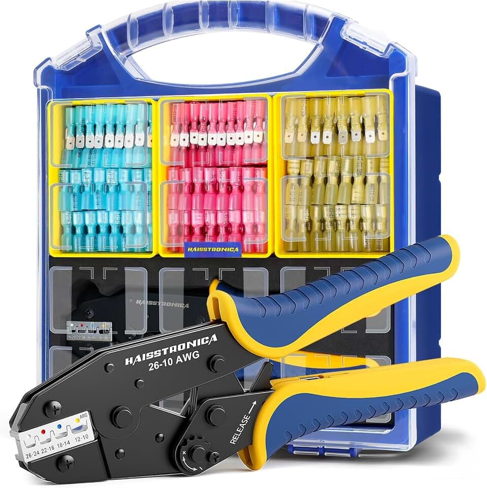 haisstronica 310PCS Heat Shrink Spade Connectors Set, 9" Wire Crimper
