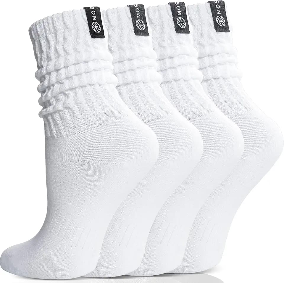 MOSEY KOSY Scrunch Cotton Socks, Slouch Calf Thin Socks for Women and Men