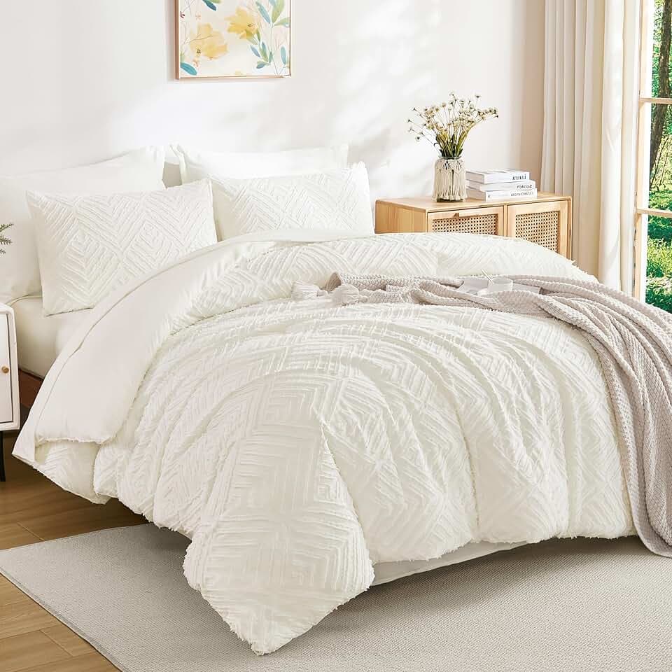 Andency Queen Comforter Set with Sheets, Ivory