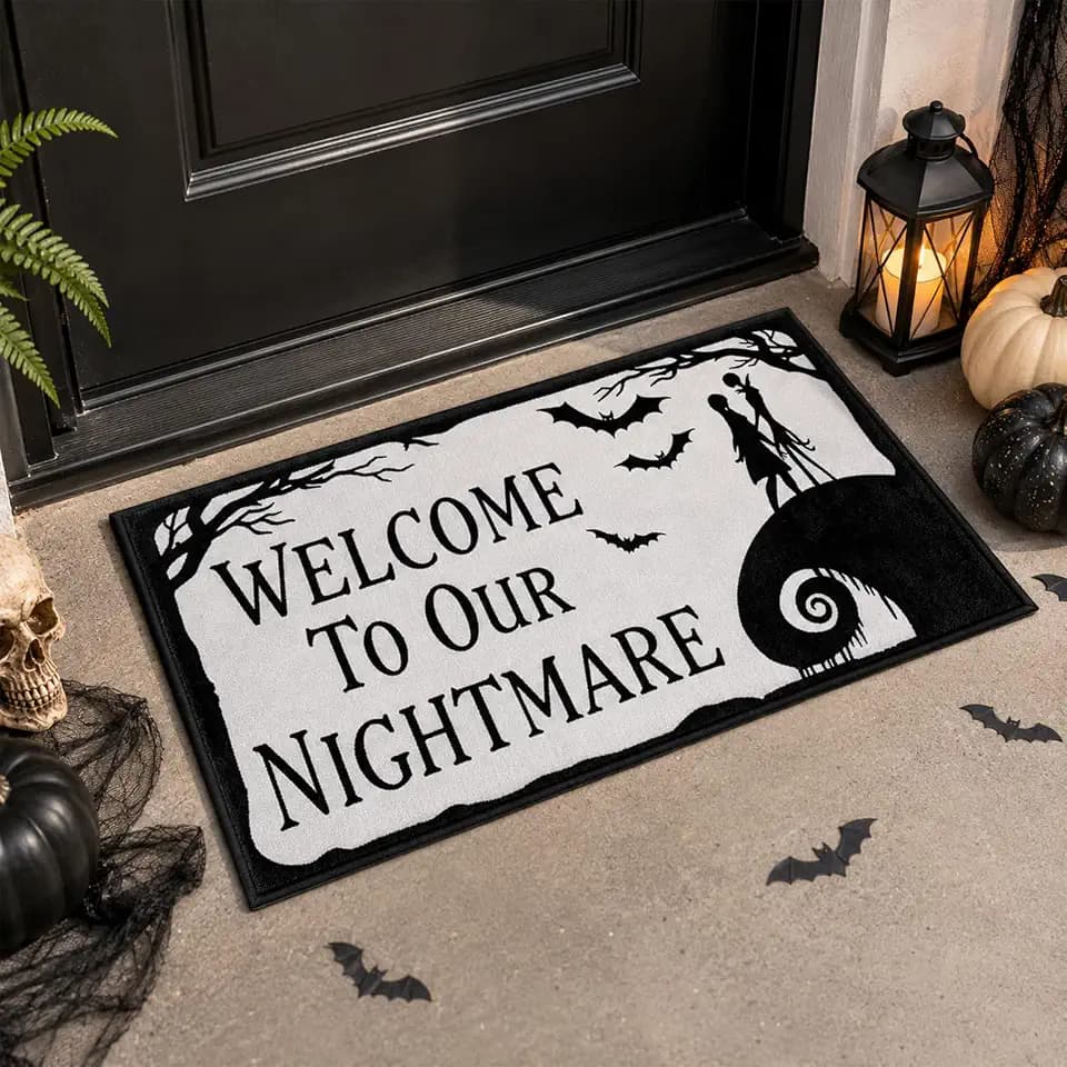 Halloween Door Mat Nightmare Before Holiday Christmas Decor Rug