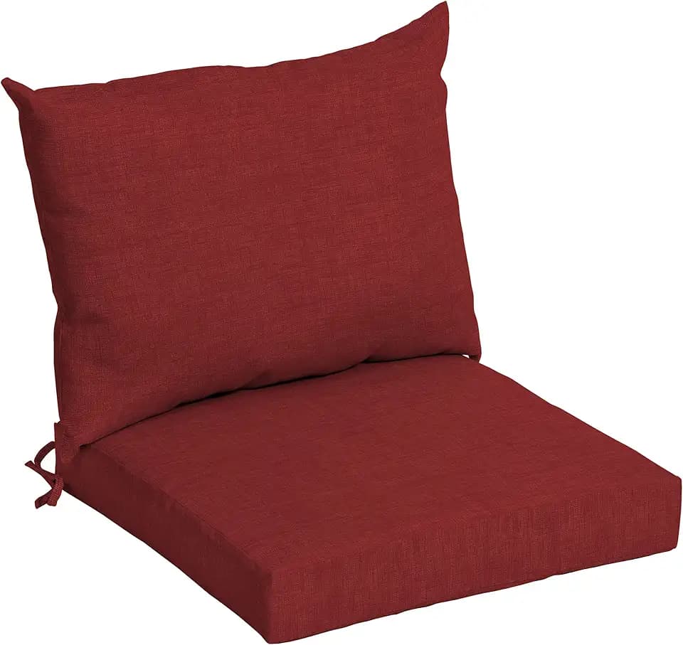 Arden Outdoor Dining Chair Cushion, 21 x 21, Rain-Proof, Fade Resistant 21 x 21, Ruby Red Leala
